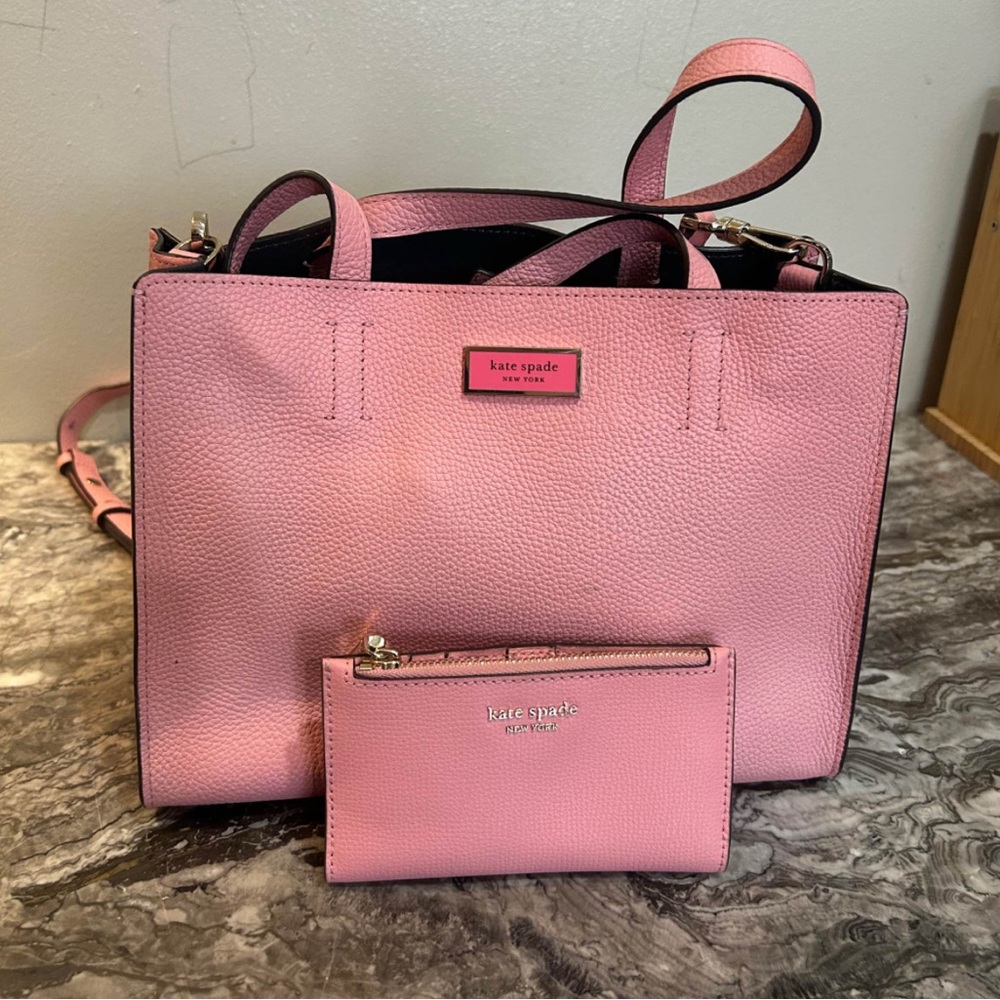 kate spade Pink Leather Tote with Matching Wallet